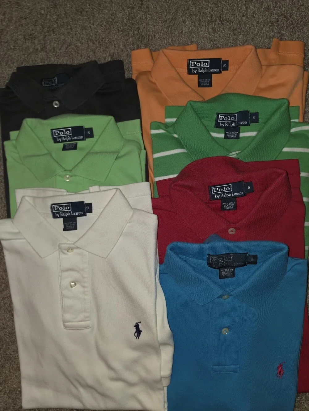 Ralph Lauren Shortsleeve Polo Shirt Bundle Lot Of 7 Colors Mens Size S / Small